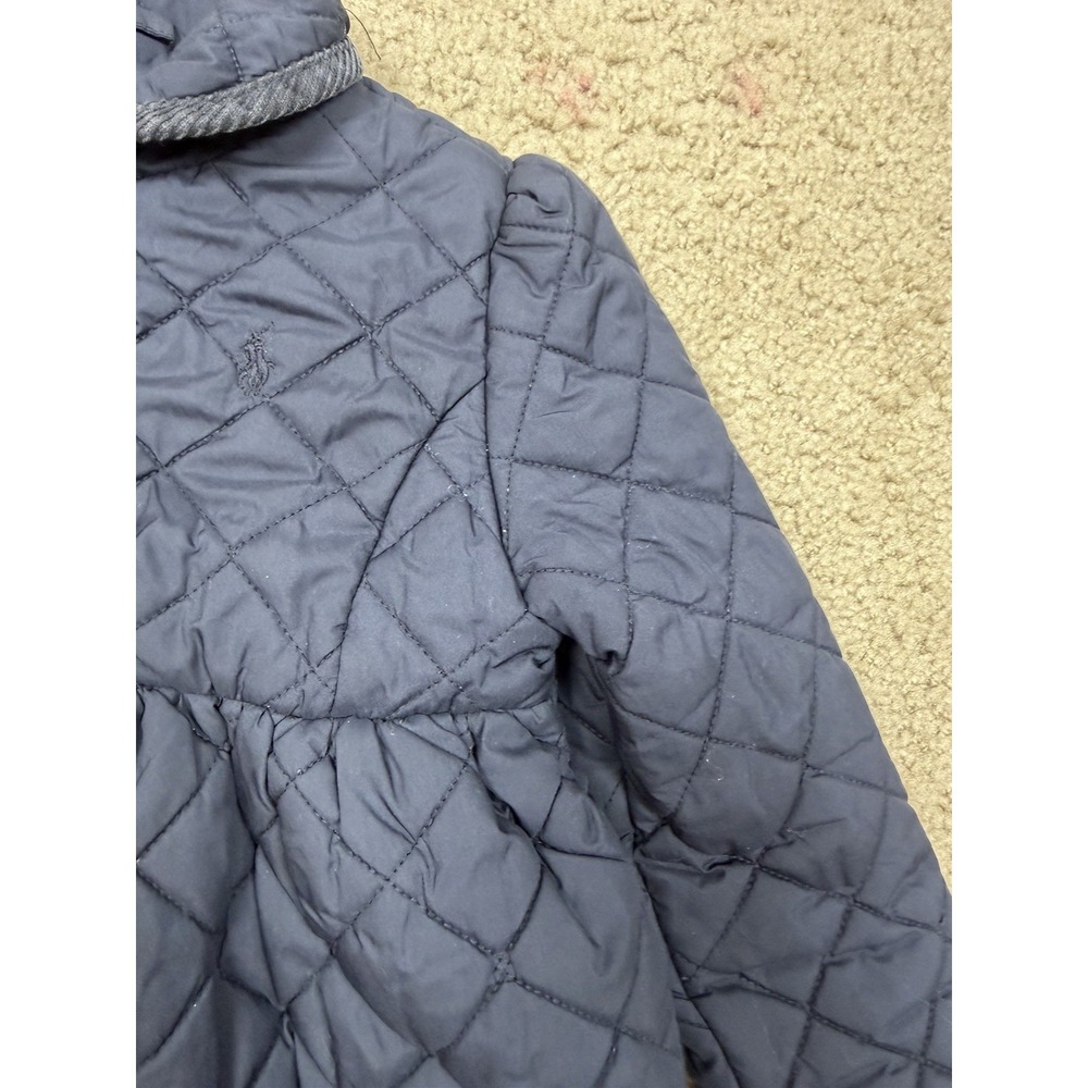 Ralph Lauren Collared Quilted Jacket Snap Button Sz 24M Blue Corduroy Collar - Picture 7 of 11